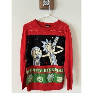 Rick and Morty Mens Size S Ugly Christmas Sweater Merry Rickmas Beer